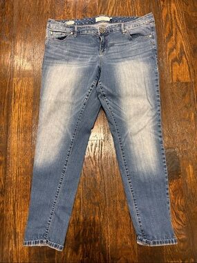 torrid Light Blue Skinny Jeans with Faded Front